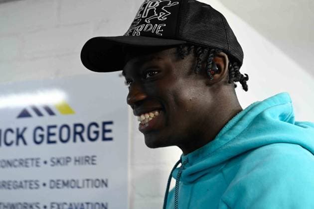 Peterborough United v Crystal Palace u21s, Peterborough, UK - 5 Nov 2024 Hindolo Mustapha of Crystal Palace U21, U 21 s arriving for the Bristol Street Motors Trophy Match between Peterborough United and Crystal Palace u21s at The Weston Homes Stadium, Peterborough on 5 November 2024. - Peterborough The Weston Homes Stadium England Copyright: xAlanxStanford PPAUKx PPA-147187
