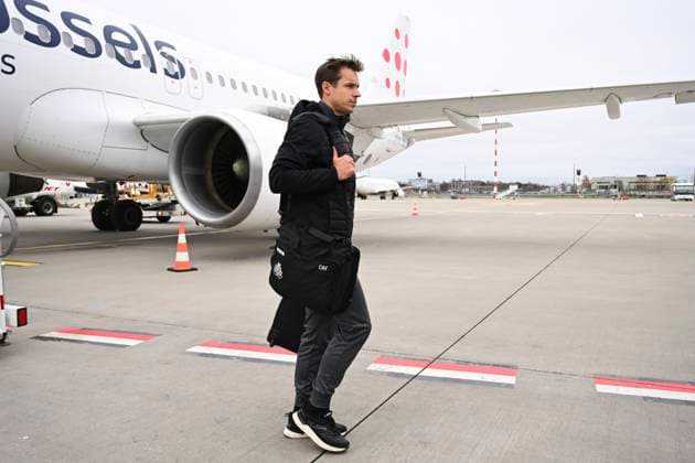 KF RFS v RSC Anderlecht - UEFA Europa League Media Activities 06 11 2024 RIGA DAUGAVA, LATVIA - NOVEMBER 06 : Hubert David head coach of RSC Anderlecht pictured during arrival at the Riga airport prior to the UEFA Europa League phase matchday 4 between KF RFS and RSC Anderlecht on November 6, 2024 in Riga Daugava, Latvia, 06 11 2024 Riga Daugava Latvia  Copyright: xVincentxKalutx