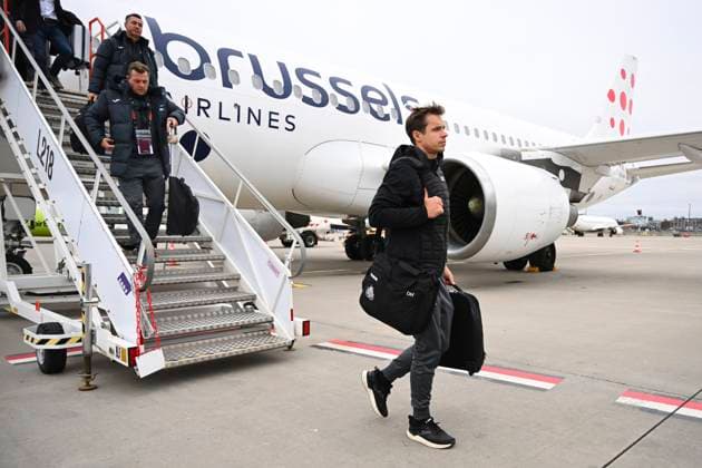 KF RFS v RSC Anderlecht - UEFA Europa League Media Activities 06 11 2024 RIGA DAUGAVA, LATVIA - NOVEMBER 06 : Hubert David head coach of RSC Anderlecht pictured during arrival at the Riga airport prior to the UEFA Europa League phase matchday 4 between KF RFS and RSC Anderlecht on November 6, 2024 in Riga Daugava, Latvia, 06 11 2024 Riga Daugava Latvia  Copyright: xVincentxKalutx