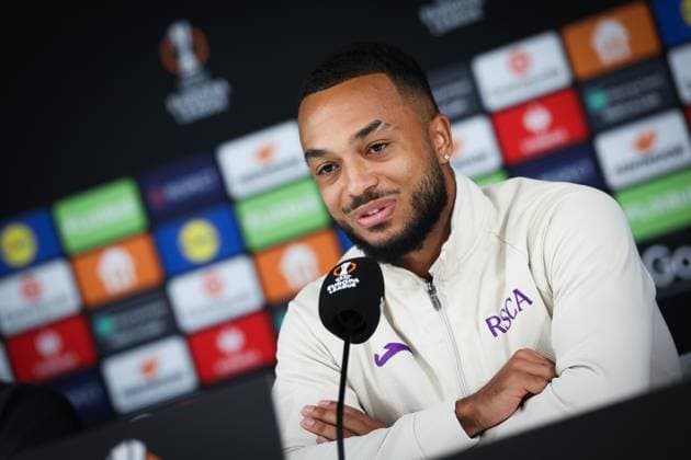 Anderlecht s Killian Sardella pictured during a press conference, PK, Pressekonferenz of Belgian first division team RSC Anderlecht, in Riga, Latvia, Wednesday 06 November 2024. Tomorrow, RSC Anderlecht will play against Lituanian team RFS on the fourth day of the group stage of the UEFA Europa League tournament. VIRGINIExLEFOUR  x104721797x