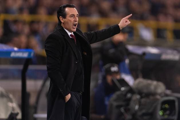 2024-11-06 Club Brugge KV v Aston Villa FC - UEFA Champions League 2024 25 League Phase MD4 BRUGES, BELGIUM - NOVEMBER 6: Coach Unai Emery of Aston Villa FC coaches his players during the UEFA Champions League 2024 25 League Phase MD4 match between Club Brugge KV and Aston Villa FC at Jan Breydelstadion on November 6, 2024 in Bruges, Belgium. (Photo by Joris Verwijst BSR Agency) Bruges Belgium Content not available for redistribution in The Netherlands directly or indirectly through any third parties. Copyright: xBSRxAgencyx
