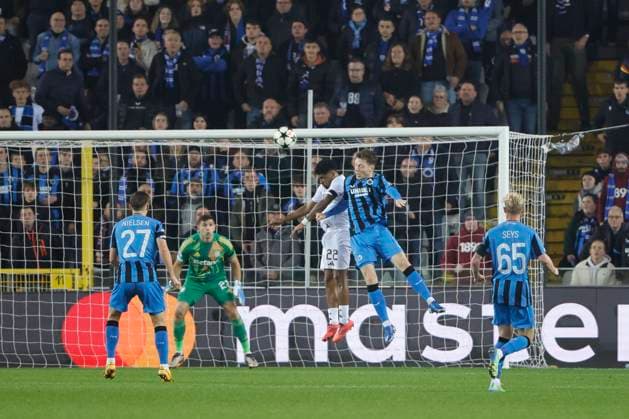 Club Brugge v Aston Villa - UEFA Champions League BRUGGE, BELGIUM - NOVEMBER 06 : Skov Olsen Andreas forward of Club Brugge in action during the UEFA Champions League phase matchday 4 between Club Brugge and Aston Villa on November 6, 2024 in Brugge, Belgium, 06 11 2024 Brugge Belgium  Copyright: xJanxDexMeuleneirx
