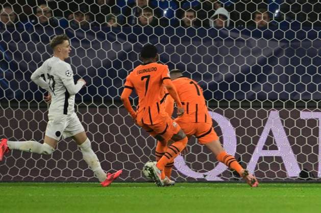 Goal for 1 1 by Oleksandr Zubkov Donetsk , Shakhtar Donetsk vs Young Boys Bern Soccer, Champions League, Matchday 4, 06 11 2024 Gelsenkirchen Nordrhein Westfalen Germany Copyright: xkolbert-press MarcxNiemeyerx
