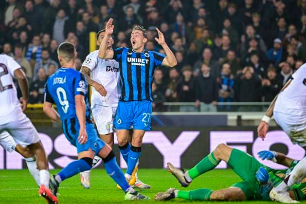 Club Brugge v Aston Villa - UEFA Champions League BRUGGE, BELGIUM - NOVEMBER 06 : Nielsen Casper midfielder of Club Brugge during the UEFA Champions League phase matchday 4 between Club Brugge and Aston Villa on November 6, 2024 in Brugge, Belgium, 06 11 2024 Brugge Belgium  Copyright: xPeterxDexVoechtx