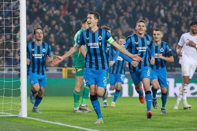 Club Brugge v Aston Villa - UEFA Champions League BRUGGE, BELGIUM - NOVEMBER 06 : Vanaken Hans midfielder of Club Brugge celebrates after scoring a penalty during the UEFA Champions League phase matchday 4 between Club Brugge and Aston Villa on November 6, 2024 in Brugge, Belgium, 06 11 2024 Brugge Belgium  Copyright: xJanxDexMeuleneirx