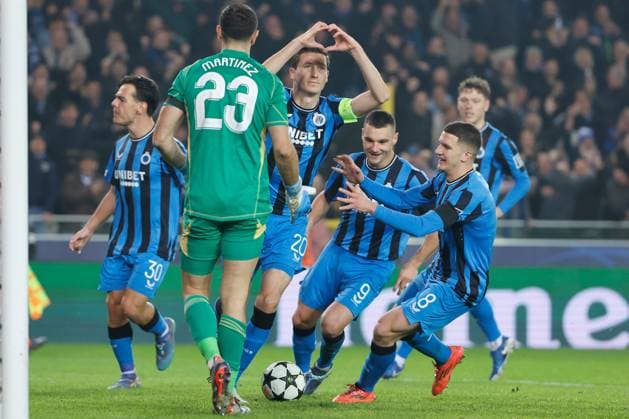 Club Brugge v Aston Villa - UEFA Champions League BRUGGE, BELGIUM - NOVEMBER 06 : Vanaken Hans midfielder of Club Brugge celebrating scoring a goal during the UEFA Champions League phase matchday 4 between Club Brugge and Aston Villa on November 6, 2024 in Brugge, Belgium, 06 11 2024 Brugge Belgium  Copyright: xJanxDexMeuleneirx