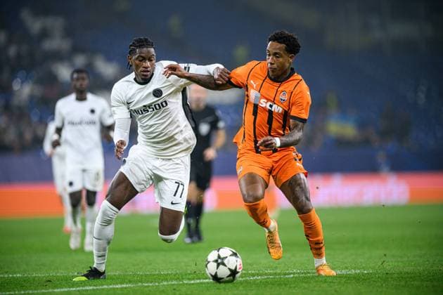 GELSENKIRCHEN, GERMANY - 6 NOVEMBER, 2024: The UEFA Champions League football match between FC Shakhtar Donetsk and BSC Young Boys at Veltins Arena  Copyright: xVitaliixKliuievx