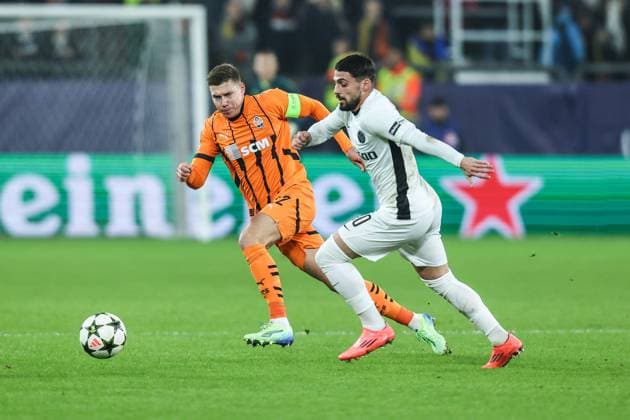 Sport, Football, UEFA Champions League Season 2024 2025 League Phase 4 Matchday FC Shakhtar Donetsk BSC Young Boys 06 11 2024, Arena AufSchalke Mykola Matviyenko FC Shakhtar, 22 Kastriot Imeri BSC Young Boys, 10 Gelsenkirchen Arena AufSchalke VELTINS Arena Nordrhein Westfahlen Germany