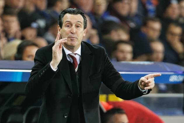 Aston Villa s head coach Unai Emery pictured during a soccer game between Belgian Club Brugge KV and English Aston Villa F.C., Wednesday 06 November 2024 in Brugge, on the fourth day of the UEFA Champions League league phase. KURTxDESPLENTER  x104741797x