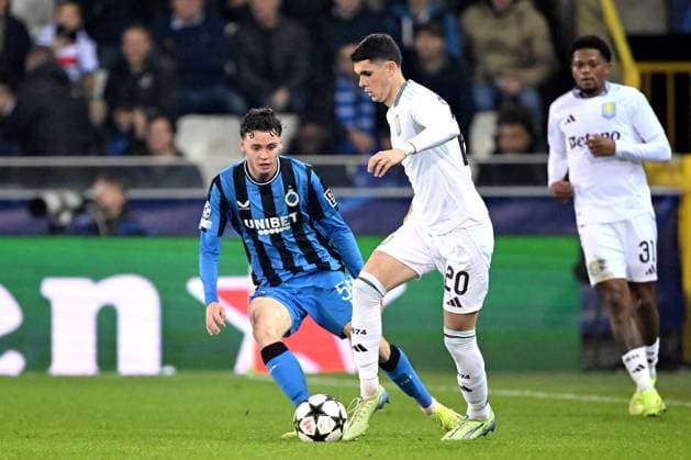 BRUGGE - (l-r) Maxim De Cuyper of Club Brugge KV, Kosta Nedeljkovic of Aston Villa FC during the UEFA Champions League match between Club Brugge and Aston Villa FC at the Jan Breydel Stadium on Nov. 6, 2024 in Bruges, Belgi . ANP Hollandse Hoogte UEFA Champions League 2024 25 League phase 4 2024 25 xVIxANPxSportx xGerritxvanxKeulenxIVx 512842596 originalFilename: 512842596.jpg