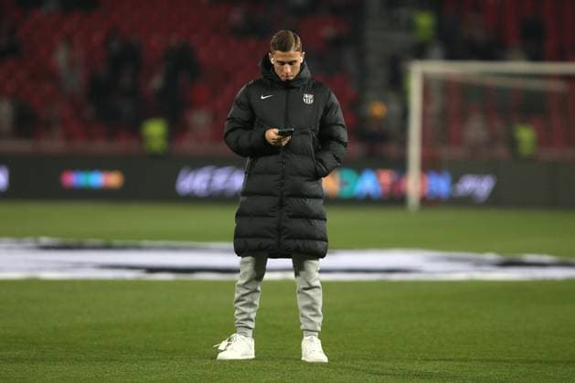 CRVENA ZVEZDA vs BARCELONA FERMIN LOPEZ Barcelona football player at the UEFA Champions League match against Red Star at the Rajko Mitic stadium, Belgrade 06.11.2024. Ivica Veselinov MN PRESS FOOTBALL, FOOTBALL, UEFA CHAMPIONS LEAGUE, LIGA CHAMPIONA, RED STAR, RED STAR, BARCELONA Belgrade Stadion Rajko Mitic Serbia Copyright: xIvicaxVeselinovx xMNxPressx