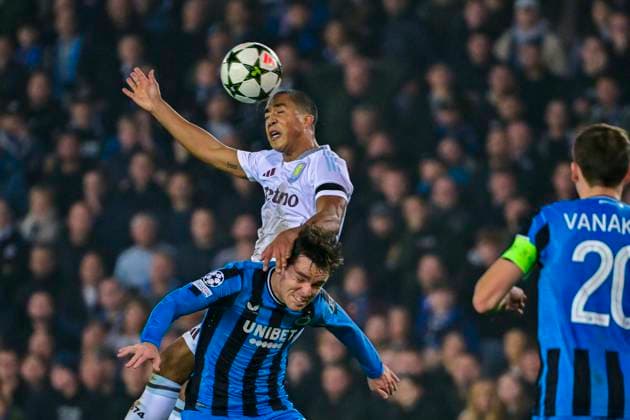 Club Brugge v Aston Villa - UEFA Champions League BRUGGE, BELGIUM - NOVEMBER 06 : Youri Tielemans midfielder of Aston Villa and Vetlesen Hugo midfielder of Club Brugge in action during the UEFA Champions League phase matchday 4 between Club Brugge and Aston Villa on November 6, 2024 in Brugge, Belgium, 06 11 2024 Brugge Belgium  Copyright: xPeterxDexVoechtx