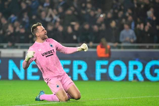 Club Brugge v Aston Villa - UEFA Champions League BRUGGE, BELGIUM - NOVEMBER 06 : Mignolet Simon goalkeeper of Club Brugge celebrating their victory during the UEFA Champions League phase matchday 4 between Club Brugge and Aston Villa on November 6, 2024 in Brugge, Belgium, 06 11 2024 Brugge Belgium  Copyright: xPeterxDexVoechtx