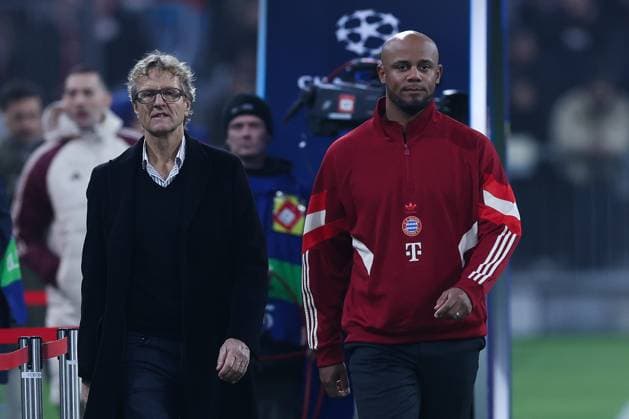 Soccer Champions League Matchday 4 FC Bayern Munich Benfica Lisbon on 06 11 2024 at the Allianz Arena in Munich Dieter Nickles Press Spokesman Munich , left Vincent Kompany Coach Head Coach Munich , right xMSx