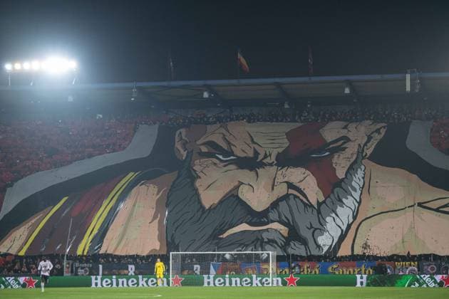 AC Sparta Prague fans during UEFA Champions league match, AC Sparta Prague - Stade Brest , 06. november 2024, Epet Arena, Prague, Czech republic Copyright: xMICHALxFAJT,ZOSPORTU.SKx FAJ_4756