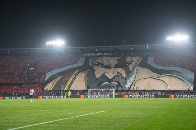 AC Sparta Prague fans during UEFA Champions league match, AC Sparta Prague - Stade Brest , 06. november 2024, Epet Arena, Prague, Czech republic Copyright: xMICHALxFAJT,ZOSPORTU.SKx FAJ_4762
