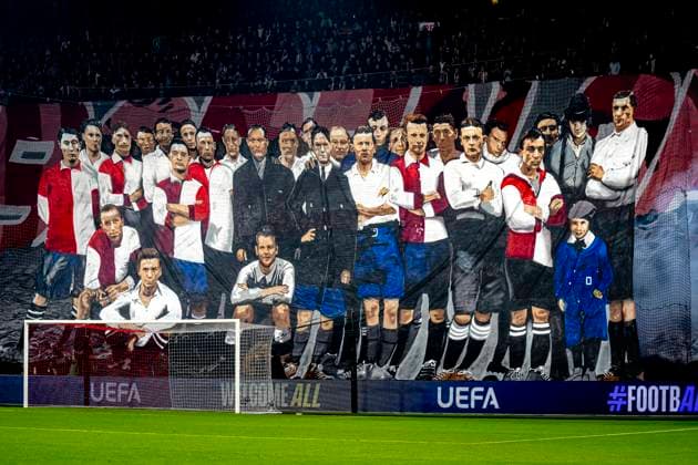 Atmosphere in the stadium, during the match Feyenoord Salzburg at the Feyenoord stadium De Kuip for the UEFA Champions League League phase Matchday 4 season 2024 2025 in ROTTERDAM, Netherlands on 6 november 2024, photo by Marcel van Dorst EYE4images DeFodi Images not used in POL SRB CRO FRA GBR NED ITA USA Defodi 746 198364 Defodi-746 not used in POL SRB CRO FRA GBR NED ITA USA