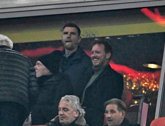 06 11 2024, Football UEFA Championsleague 2024 2025 Matchday 4, FC Bayern Munich Benfica Lisbon, at Allianz Arena Munich Coach Julian Nagelsmann Germany DFL and DFB regulations prohibit any use of photographs as image sequences and or quasi video