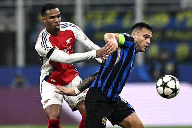 Db Milano 06 11 2024 - Champions League Inter-Arsenal foto Daniele Buffa Image nella foto: Lautaro Martinez-Gabriel 