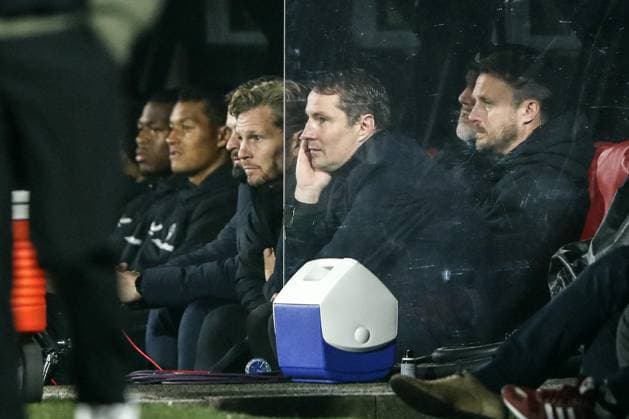 ROTTERDAM - Feyenoord coach Brian Priske balks during the UEFA Champions League match between Feyenoord Rotterdam and FC RB Salzburg at Feyenoord Stadium de Kuip on Nov. 6, 2024 in Rotterdam, Netherlands. ANP Hollandse Hoogte BART STOUTJESDIJK UEFA Champions League 2024 25 League Phase MD4 2024 25 xVIxANPxSportx xBartxStoutjesdijkxIVx 512851582 originalFilename: 512851582.jpg