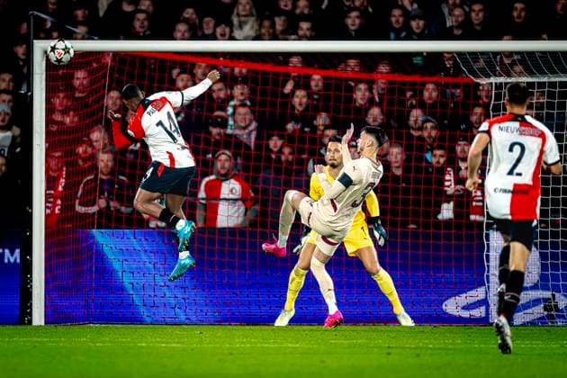 Feyenoord Rotterdam forwarder Igor Paixao, during the match Feyenoord Salzburg at the Feyenoord stadium De Kuip for the UEFA Champions League phase Matchday 4 season 2024 2025 in ROTTERDAM, Netherlands on 6 november 2024, photo by Marcel van Dorst EYE4images DeFodi Images not used in POL SRB CRO FRA GBR NED ITA USA Defodi 746 198449 Defodi-746 not used in POL SRB CRO FRA GBR NED ITA USA