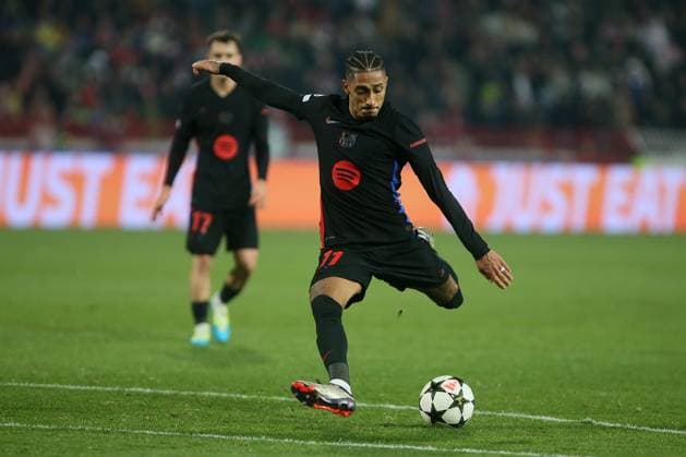 CRVENA ZVEZDA vs BARCELONA RAPHINHA Barcelona football player at the UEFA Champions League match against Red Star at the Rajko Mitic stadium, Belgrade 06.11.2024. Ivica Veselinov MN PRESS Photo FOOTBALL, FOOTBALL, UEFA CHAMPIONS LEAGUE, LIGA CHAMPIONA, RED STAR, RED STAR, BARCELONA Belgrade Stadion Rajko Mitic Serbia Copyright: xIvicaxVeselinovx xMNxPressx