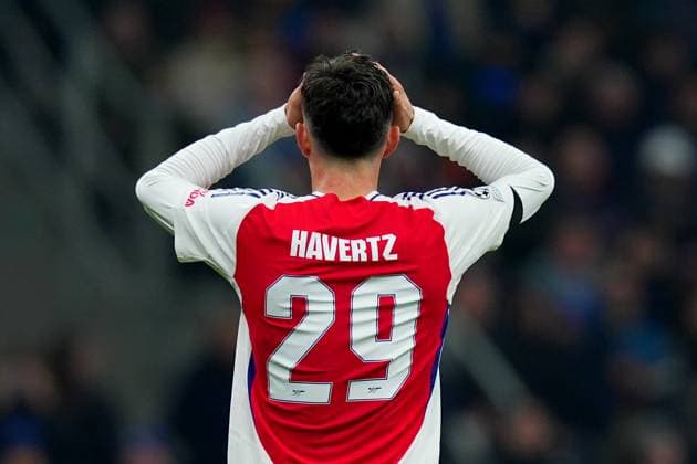 Arsenal s Kai Havertz during the Uefa Champions League soccer match between Inter and Arsenal a at the San Siro Stadium in Milan, north Italy - Wednesday , November 6 , 2024. - Soccer .  Copyright: xSpada LaPressex