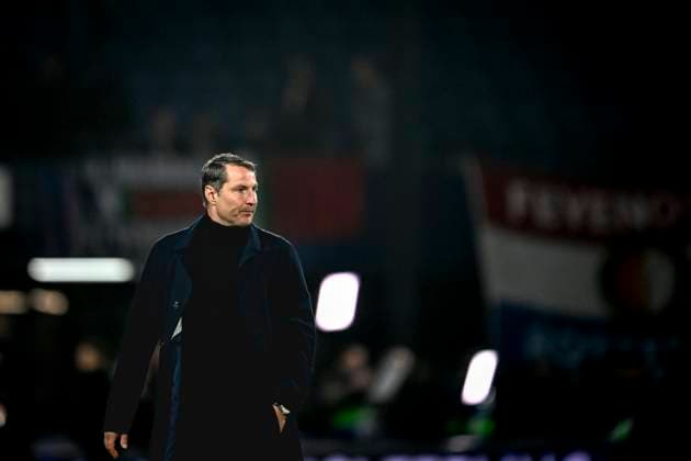 Feyenoord Rotterdam trainer Brian Priske, during the match Feyenoord Salzburg at the Feyenoord stadium De Kuip for the UEFA Champions League League phase Matchday 4 season 2024 2025 in ROTTERDAM, Netherlands on 6 november 2024, photo by Stefan Koops EYE4images DeFodi Images not used in POL SRB CRO FRA GBR NED ITA USA Defodi 746 198531 Defodi-746 not used in POL SRB CRO FRA GBR NED ITA USA