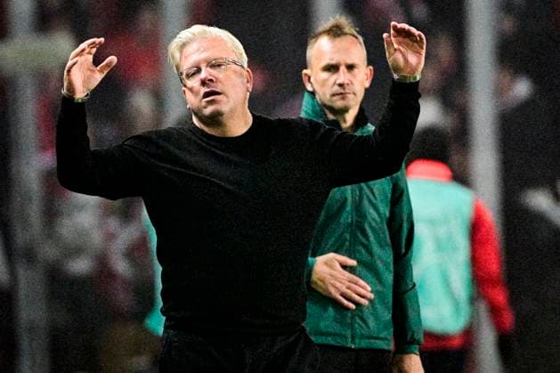Lars Friis, head coach of Sparta in action during the Football Champions League 4th round match Sparta Prague vs Stade Brestois in Prague, Czech Republic, November 6, 2024. (CTKxPhoto VitxSimanek) CTKPhotoP2024110613488  CTKPhotoP2024110613488