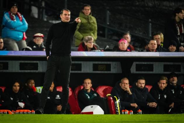 UEFA Champions League: Feyenoord v FC Red Bull Salzburg Rotterdam - Feyenoord coach Brian Priske during the fourth round of the new format of The Champions League 2024 2025. The match is set between Feyenoord and FC Red Bull Salzburg at Stadion Feijenoord De Kuip on 6 November 2024 in Rotterdam, The Netherlands. Copyright: xYannickxVerhoevenx