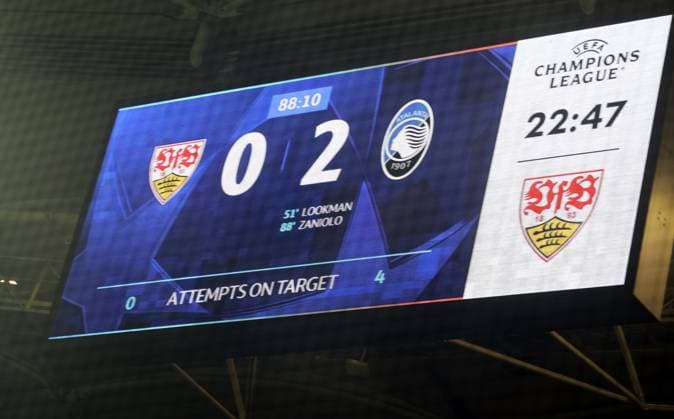 06 11 24 VfB Stuttgart Atalanta Bergamo Germany, Stuttgart, 06 11 2024, Football, UEFA Champions League, VfB Stuttgart Atalanta Bergamo Scoreboard Result