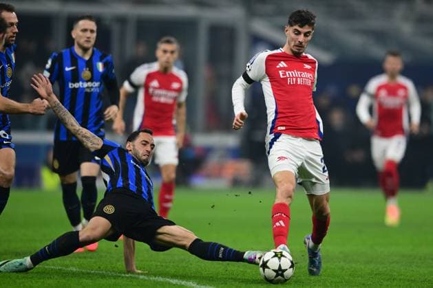 FC Internazionale Milano v Arsenal FC - UEFA Champions League 2024 25 League Phase MD4 Kai Havertz of Arsenal is in action during the Champions League match between Inter Milan and Arsenal at San Siro Stadium in Bergamo, Italy, on November 6, 2024. Milan Italy  Copyright: xAndreaxDiodatox originalFilename:diodato-atalanta241106_npYNS.jpg