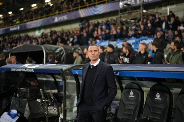 Fußball, CL, FC Brügge - Aston Villa Club Brugge coach Nicky Hayen Club Brugge v Aston Villa, UEFA Champions League, Group Stage, Football, Jan Breydel Stadium, Brussels, Belgium - 06 Nov 2024 EDITORIAL USE ONLY No use with unauthorised audio, video, data, fixture lists, club league logos or live services. Online in-match use limited to 120 images, no video emulation. No use in betting, games or single club league player publications. Copyright: xDavexWinter Shutterstockx 14863799cs