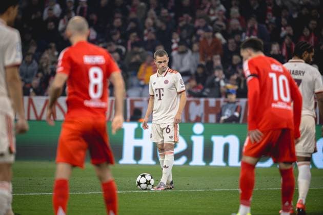 Munich, Germany, Novemberr 06st 2024: Joshua Kimmich (6 Munich) during the UEFA Champions League football match between FC Bayern Munich and Benfica Lisbon at Allianz Arena in Munich, Germany. Philipp Kresnik (Philipp Kresnik SPP) Copyright: xPhilippxKresnikx xSPPx spp-en-PhKrSp-_KRE6781-Verbessert-RR