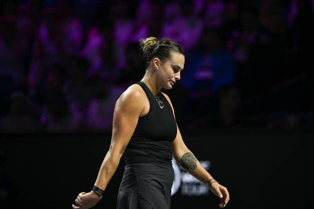 WTA, Tennis Damen Finals 2024 - Day 5 RIYADH, SAUDI ARABIA - NOVEMBER 06: Aryna Sabalenka of Belarus during her match against Elena Rybakina of Kazakhstan, on Day 5 of the 2024 WTA Finals, part of the Hologic WTA Tour, held at King Saud University Indoor Arena on November 06, 2024, in Riyadh, Saudi Arabia. Riyadh Saudi Arabia  Copyright: xArturxWidakx originalFilename:widak-wtafinal241106_nppmX.jpg