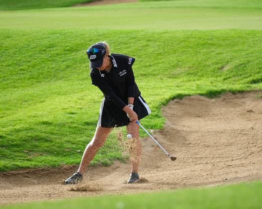 November 6, 2024: Danielle Kang hits out of the green side bunker on the 13th during the first round of the 2024 Lotte Championship presented by Hoakalei at Hoakalei Country Club in Ewa Beach, Hawaii. CSM Ewa Beach USA - ZUMAc04_ 20241106_zma_c04_218 Copyright: xGlennxYozax