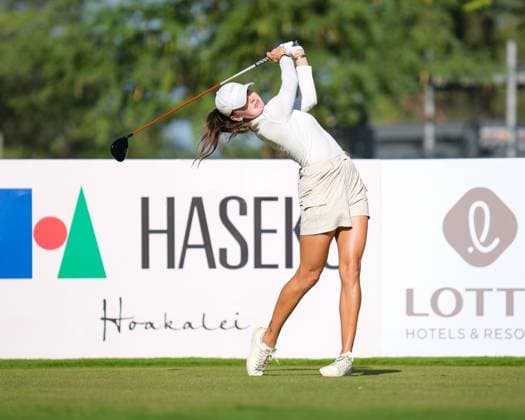 November 6, 2024: Nataliya Guseva hits her tee shot from the 14th hole tee box during the first round of the 2024 Lotte Championship presented by Hoakalei at Hoakalei Country Club in Ewa Beach, Hawaii. CSM Ewa Beach USA - ZUMAc04_ 20241106_zma_c04_225 Copyright: xGlennxYozax