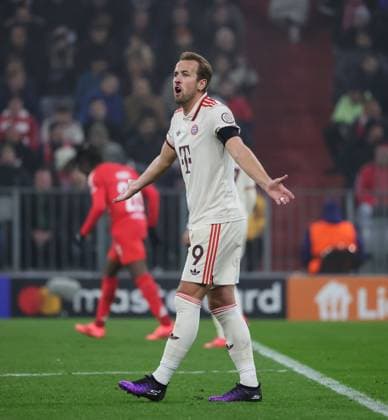 (241107) -- MUNICH, Nov. 7, 2024 -- Harry Kane of Bayern Munich reacts during the UEFA Champions League football match between Bayern Munich and Benfica in Munich, Germany, Nov. 6, 2024. (Photo by Xinhua) (SP)GERMANY-MUNICH-FOOTBALL-UEFA CHAMPIONS LEAGUE-BAYERN MUNICH VS BENFICA PhilippexRuiz 