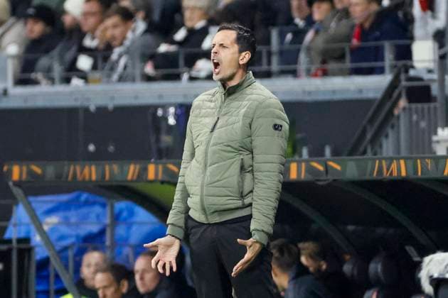 Dino Toppmöller, Toppmoller Eintracht Frankfurt, Coach , Football, UEFA Europa League, Matchday 4, 2024 2025, Eintracht Frankfurt vs Slavia Prague, 07 11 2024, Frankfurt Stadion, Frankfurt am Main, Germany Frankfurt am Main Frankfurt Stadion Hessen Germany Copyright: xGrantxHubbsx