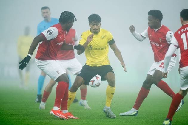 241107 Ahmed Qasem of Elfsborg during the Europa League match between Elfsborg and Braga on November 7, 2024 in Boras Photo Jörgen Jarnberger BILDBYRAN COP 112 JJ0415 fotboll football soccer fotball uefa europa league europa league elfsborg braga bbeng  Copyright: JÖRGENxJARNBERGER BB241107JJ039