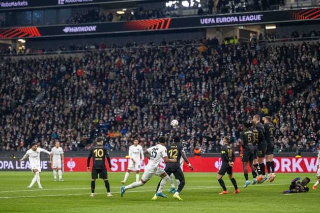 Omar Marmoush Eintracht Frankfurt scores his team s first goal during the UEFA Europa League 2024 25 League Phase MD4 match between Eintracht Frankfurt v SK Slavia Praha at Deutsche Bank Park on November 7, 2024 in Frankfurt am Main, Germany not used in POL SRB CRO FRA GBR NED ITA USA Defodi 747 747 20241107 EFSlPr 000000080 Defodi-747 not used in POL SRB CRO FRA GBR NED ITA USA