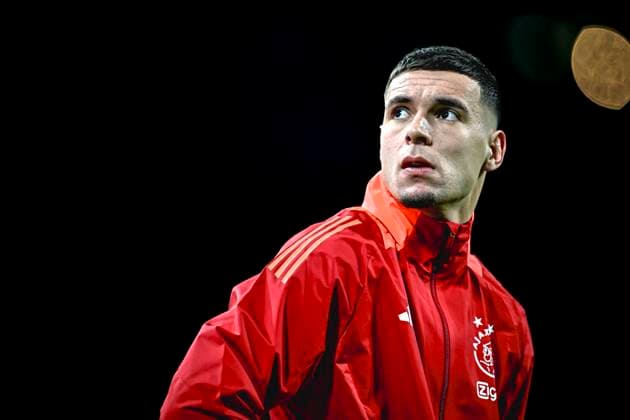 AFC Ajax Amsterdam goalkeeper Jay Gorter, during the match Ajax Maccabi Tel Aviv at the Johan Cruijff ArenA for the UEFA Europa League League phase Matchday 4 season 2024 2025 in AMSTERDAM, Netherlands on 7 november 2024, photo by Stefan Koops EYE4images DeFodi Images not used in POL SRB CRO FRA GBR NED ITA USA Defodi 746 198763 Defodi-746 not used in POL SRB CRO FRA GBR NED ITA USA