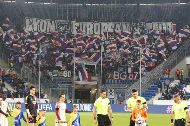 07 11 2024, xtvx, Football UEFA Europa League, TSG 1899 Hoffenheim Olympique Lyon emspor, v l Lyon fans DFL DFB REGULATIONS PROHIBIT ANY USE OF PHOTOGRAPHS as IMAGE SEQUENCES and or QUASI VIDEO Sinsheim
