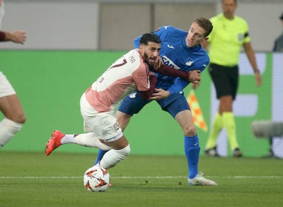 V li Said Benrahma Lyon , Arthur Chaves Hoffenheim Sport Football Europa League Season 24 25 TSG 1899 Hoffenheim Olympique Lyon , Matchday 2, 07 11 2024