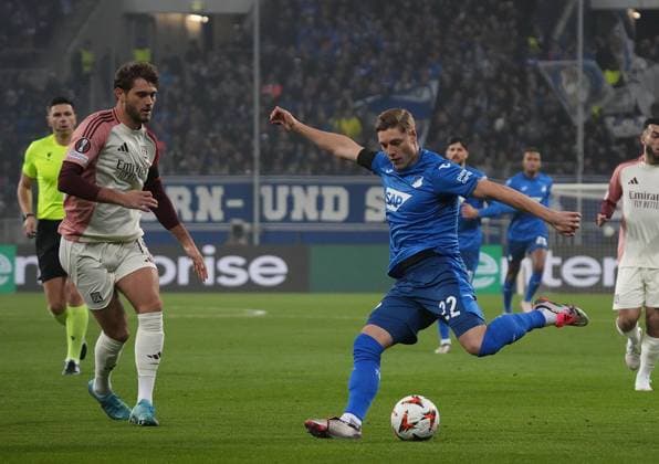 Europa League, TSG 1899 Hoffenheim vs Olympique Lyon 07 11 2024, PreZero Arena, Sinsheim, Europa League, TSG 1899 Hoffenheim vs Olympique Lyon , in the picture nordphotoxGmbHx xBratic nph00250