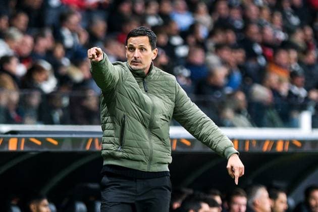 Dino Toppmoeller Eintracht Frankfurt, Coach gestures, GER, Eintracht Frankfurt vs SK Slavia Prague, Football, UEFA Europa League, Matchday 4, Season 2024 25, 07 11 2024 GER, Eintracht Frankfurt vs SK Slavia Prague, Football, UEFA Europa League, Matchday 4, Season 2024 25, 07 11 2024 Frankfurt am Main Copyright: xEibner-Pressefoto FlorianxWieganx EP_FWD