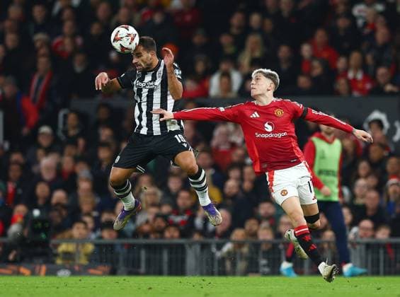 Jonny of PAOK and Alejandro Garnacho of Manchester United, ManU Manchester United v PAOK, UEFA Europa League, Group Stage, Football, Old Trafford, Manchester, UK - 07 Nov 2024 EDITORIAL USE ONLY No use with unauthorised audio, video, data, fixture lists, club league logos or live services. Online in-match use limited to 120 images, no video emulation. No use in betting, games or single club league player publications. Copyright: xMattxWest Shutterstockx 14878094v