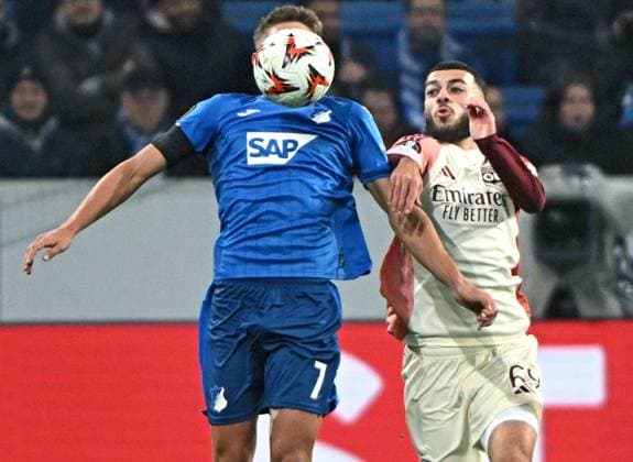 Match Europa League Hoffenheim -OL PHOTOPQR LE PROGRES Stéphane GUIOCHON - 07 11 2024 - Match Europa League Hoffenheim -OL -A Hoffenheim au PreZero Arena match de poule de l Europa League saison 2024-2025 TSG 1899 HOFFENHEIM - OL ici Georges Mikautadze France  Copyright: xPHOTOPQR LExPROGRES MAXPPPxStéphanexGUIOCHONx 20241107LPL4797 20241107LPL4797