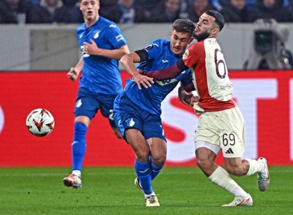 Match Europa League Hoffenheim -OL PHOTOPQR LE PROGRES Stéphane GUIOCHON - 07 11 2024 - Match Europa League Hoffenheim -OL -A Hoffenheim au PreZero Arena match de poule de l Europa League saison 2024-2025 TSG 1899 HOFFENHEIM - OL ici Georges Mikautadze France  Copyright: xPHOTOPQR LExPROGRES MAXPPPxStéphanexGUIOCHONx 20241107LPL4798 20241107LPL4798