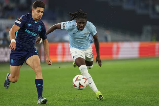 Rome, Italy 07.11.2024: Loum Tchaouna of Lazio, Francisco Mpura of Porto during the Uefa Europa League 2024-2025, day 4, football match between SS Lazio vs Fc Porto at Olympic Stadium in Rome on 7th November 2024.  Copyright: xMarcoxIacobucci IPAxSportx xipa-x xx IPA_51356049 IPA_Agency_IPA51356049